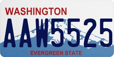 WA license plate AAW5525