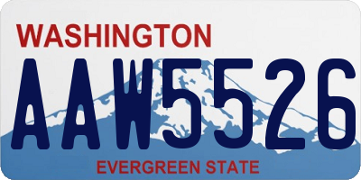 WA license plate AAW5526