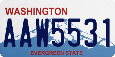 WA license plate AAW5531
