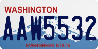 WA license plate AAW5532