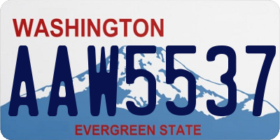 WA license plate AAW5537