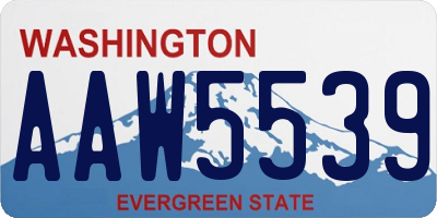 WA license plate AAW5539