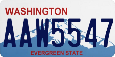WA license plate AAW5547