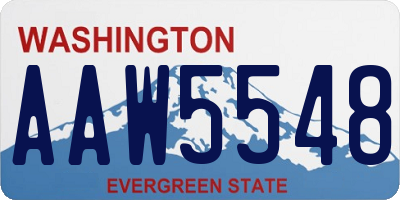 WA license plate AAW5548