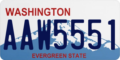 WA license plate AAW5551