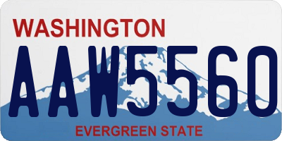 WA license plate AAW5560