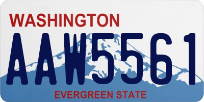 WA license plate AAW5561