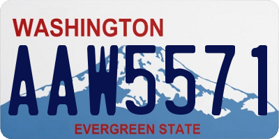 WA license plate AAW5571