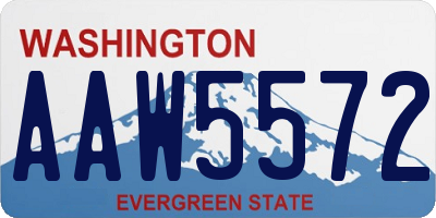 WA license plate AAW5572