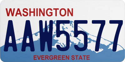 WA license plate AAW5577