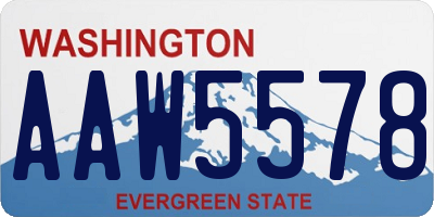 WA license plate AAW5578