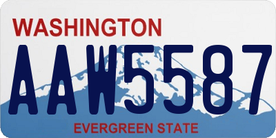 WA license plate AAW5587