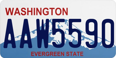 WA license plate AAW5590