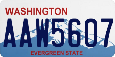 WA license plate AAW5607