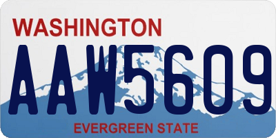 WA license plate AAW5609