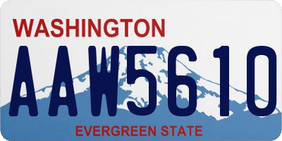 WA license plate AAW5610