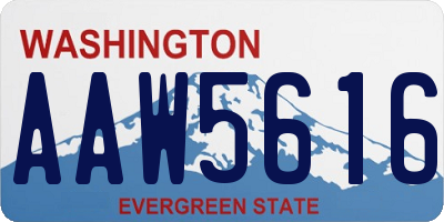 WA license plate AAW5616
