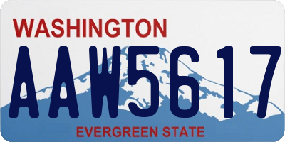WA license plate AAW5617