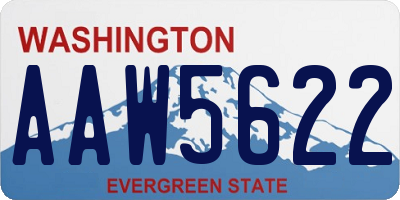 WA license plate AAW5622