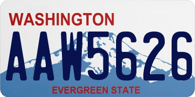 WA license plate AAW5626