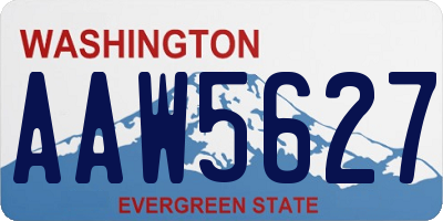 WA license plate AAW5627