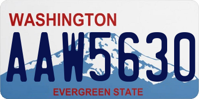 WA license plate AAW5630