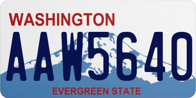 WA license plate AAW5640