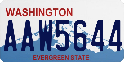 WA license plate AAW5644