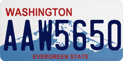 WA license plate AAW5650