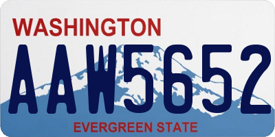 WA license plate AAW5652