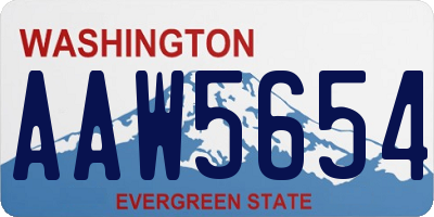 WA license plate AAW5654