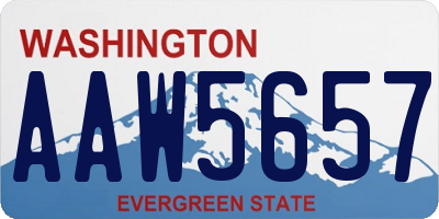 WA license plate AAW5657