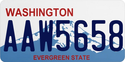 WA license plate AAW5658