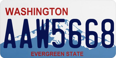 WA license plate AAW5668