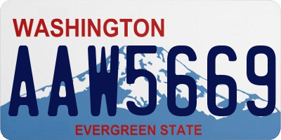 WA license plate AAW5669
