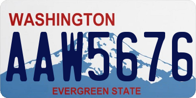 WA license plate AAW5676