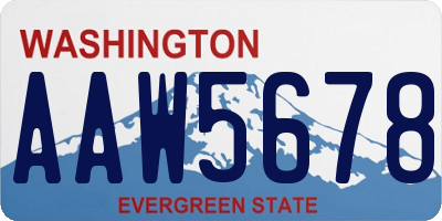 WA license plate AAW5678