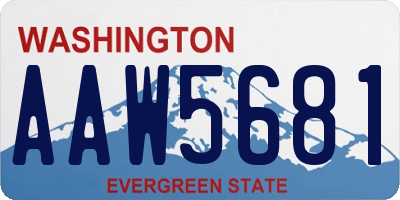 WA license plate AAW5681