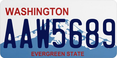 WA license plate AAW5689
