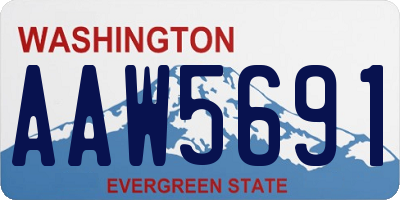 WA license plate AAW5691