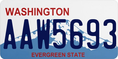 WA license plate AAW5693