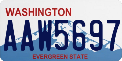 WA license plate AAW5697