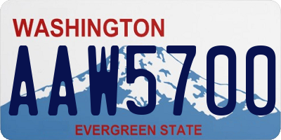 WA license plate AAW5700