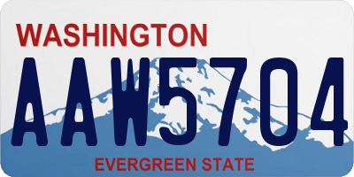 WA license plate AAW5704