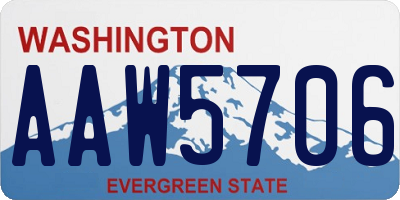 WA license plate AAW5706