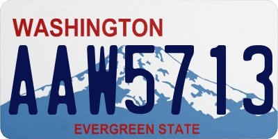 WA license plate AAW5713