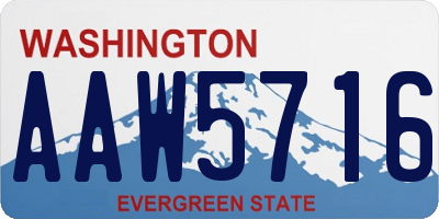 WA license plate AAW5716