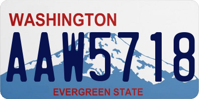WA license plate AAW5718