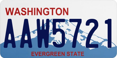 WA license plate AAW5721