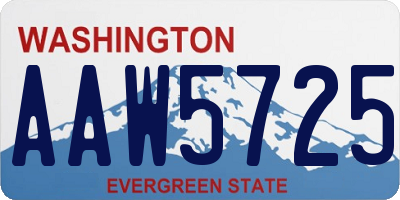 WA license plate AAW5725